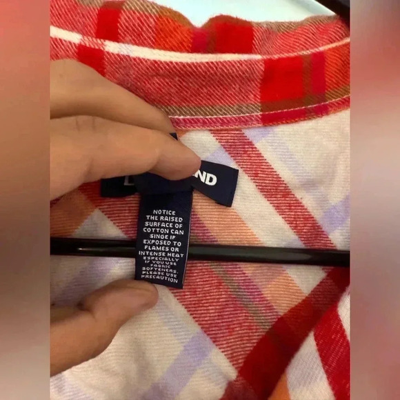 Lands End Woman’s Flannel Red and Orange Size 24W - Picture 6 of 6